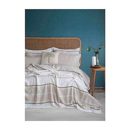 Apricitas Home Yatak Örtüsü Set Çift Kişilik Cali Olive