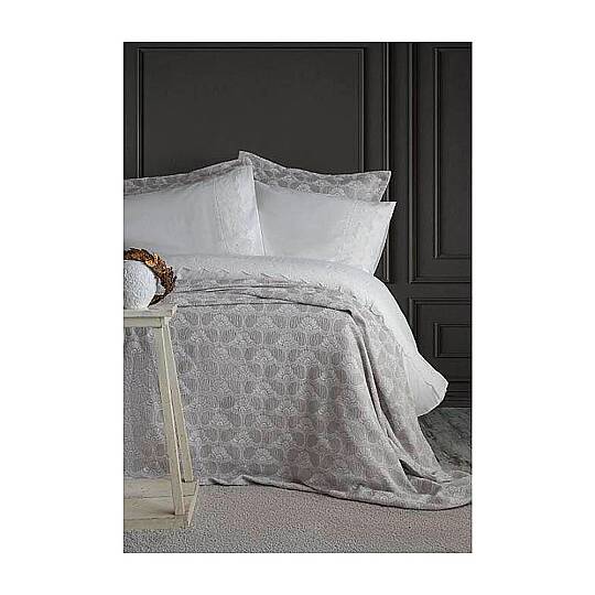 Apricitas Home Yatak Örtüsü Set Çift Kişilik Madrid Gri